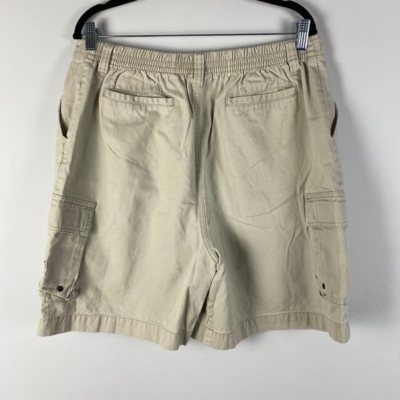 Mickey Mouse Disney Store Cargo Shorts Mens Large Beige Elastic Waist - Picture 5 of 10